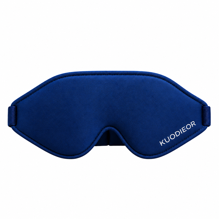 KUODIEOR® Premium Sleep Mask in navy blue with contoured padded design, displayed on a clean white background.