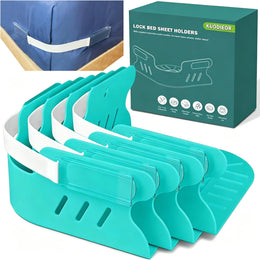 KUODIEOR teal lock bed sheet holders 4 piece set